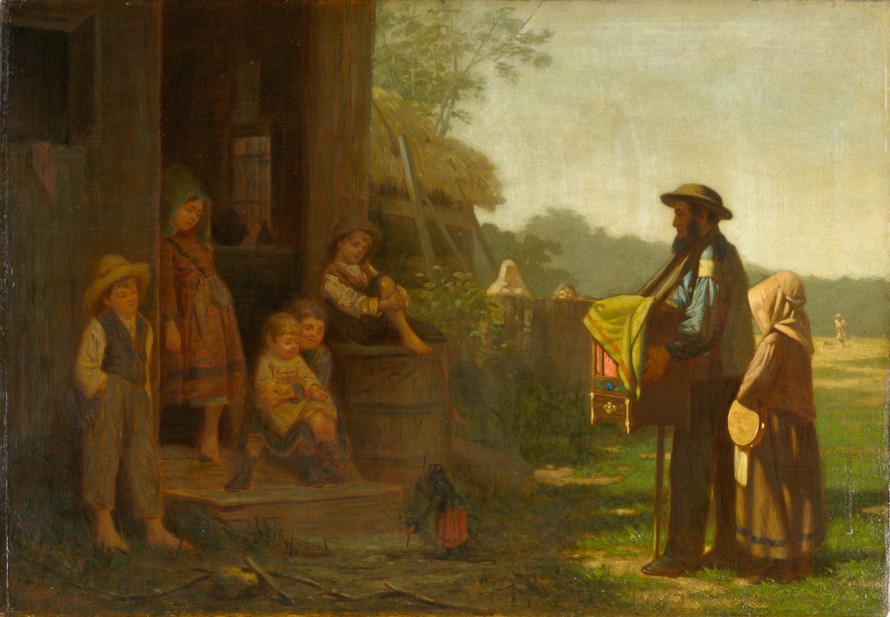 O Moedor de Órgãos, c.1865-75 (óleo sobre tela) de William Morgan