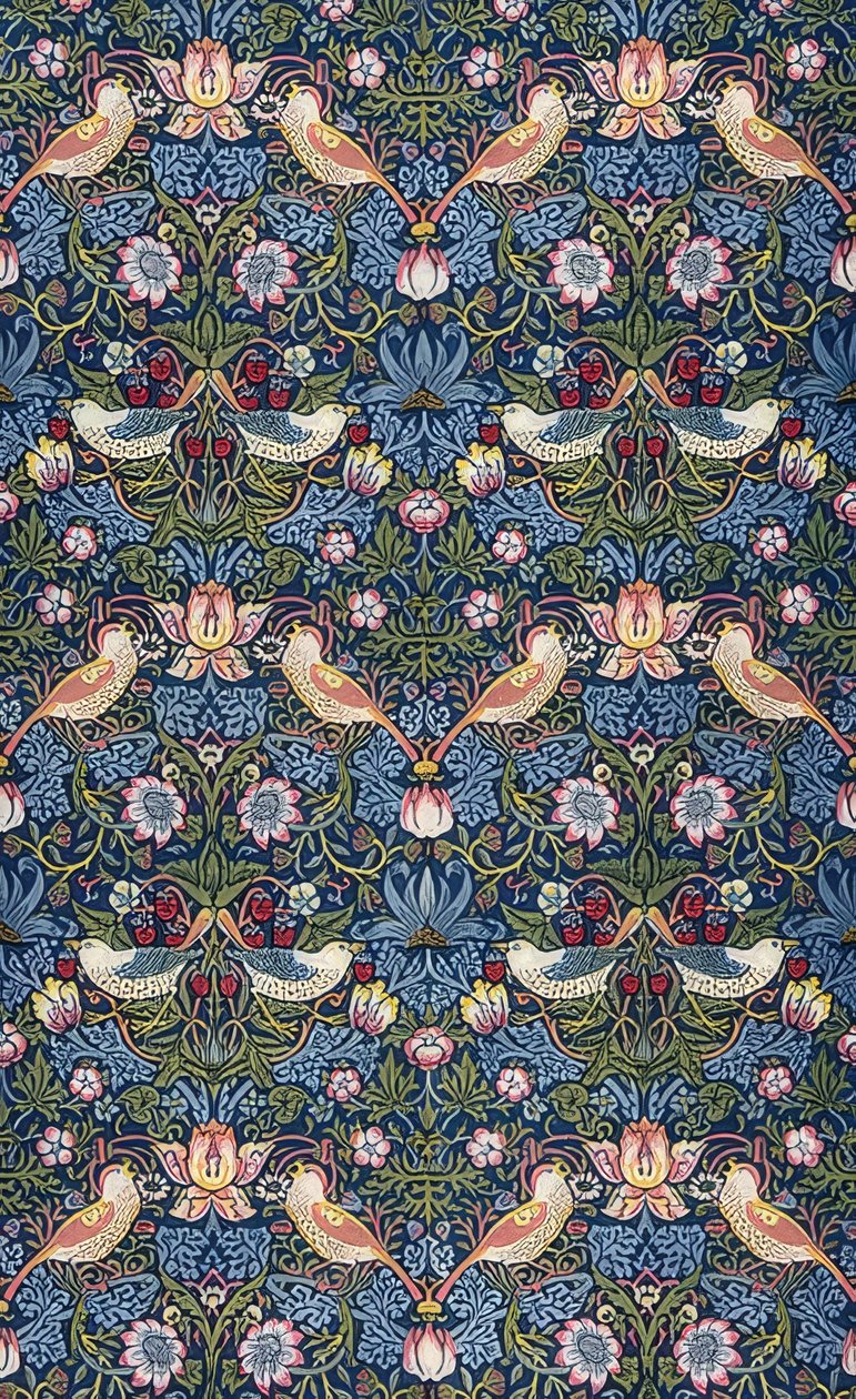 O ladrão de morango. Tecido decorativo. 1883 de William Morris