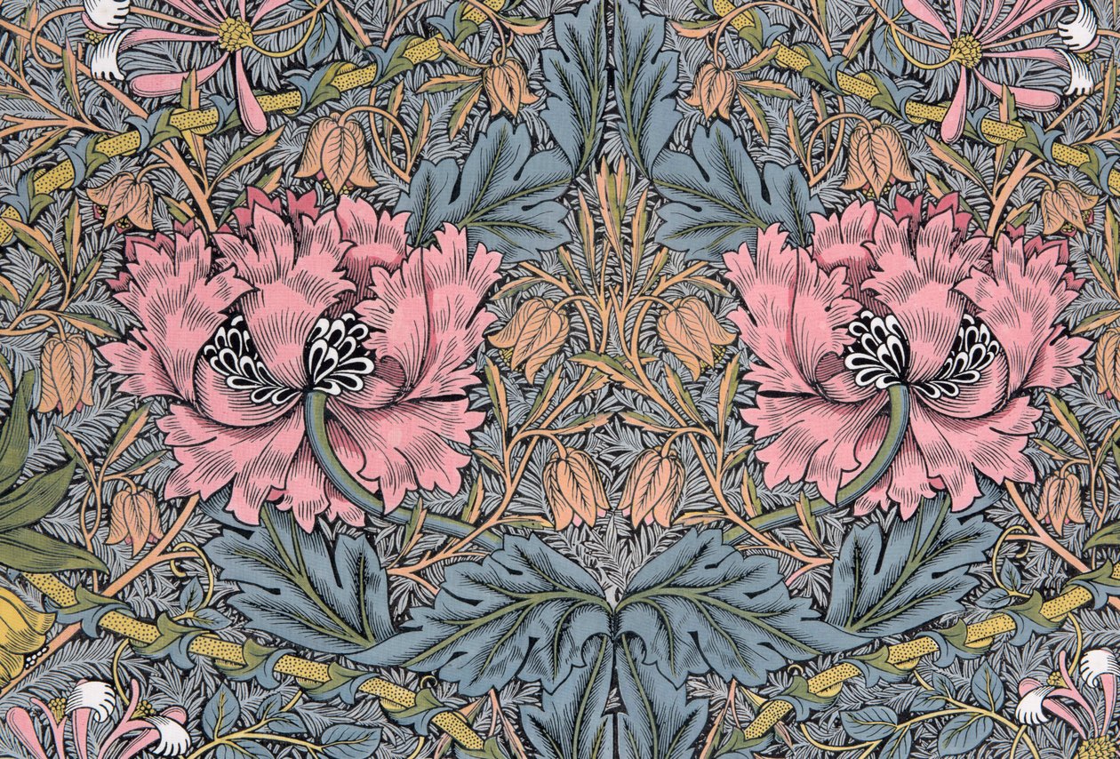 Madressilva. Tecido decorativo, 1876. de William Morris