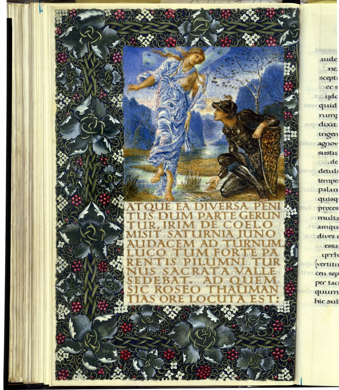 Iris aparecendo antes de Turnus, abertura do Livro IX da "Eneida" de Virgílio de William Morris