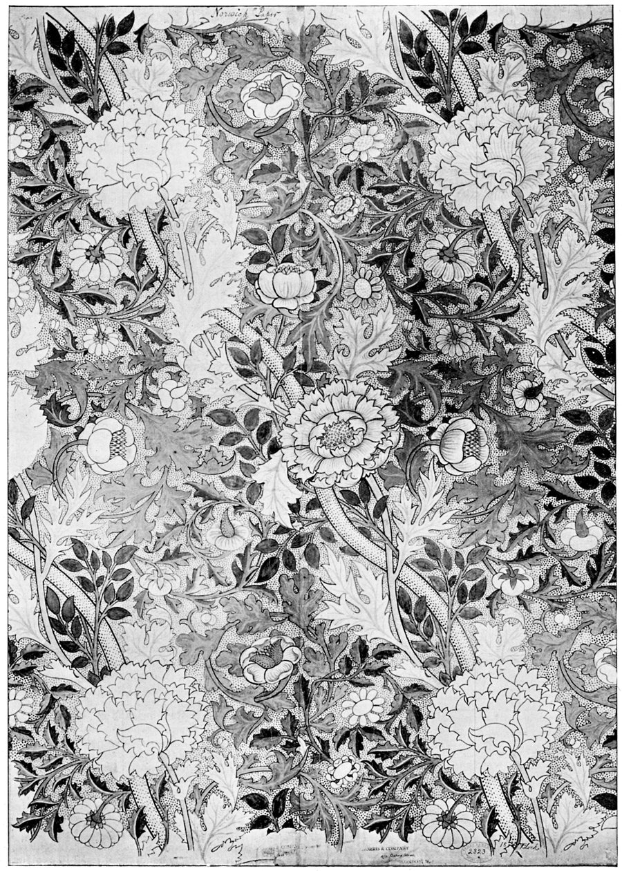 Papel de parede padrão Norwich, 1889 1934. de William Morris