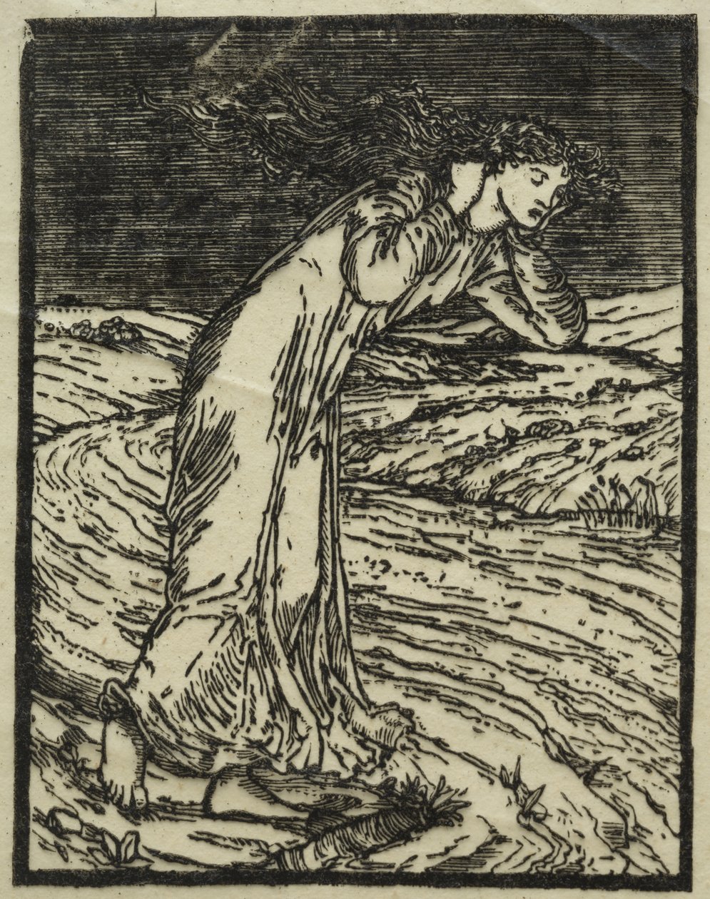 Psique a atirar-se ao rio de William Morris