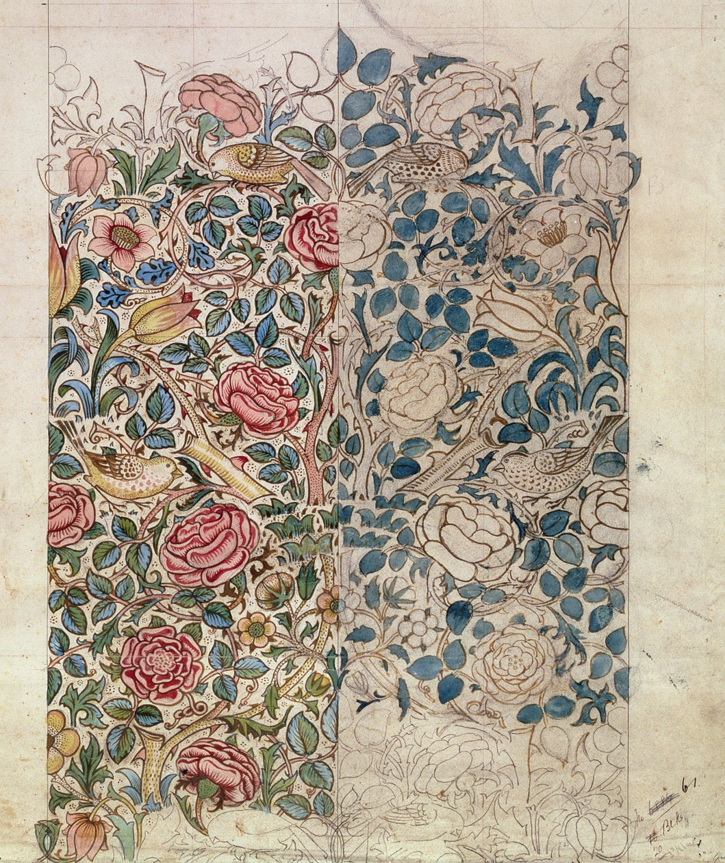 Design de papel de parede &39;Rose&39; de William Morris