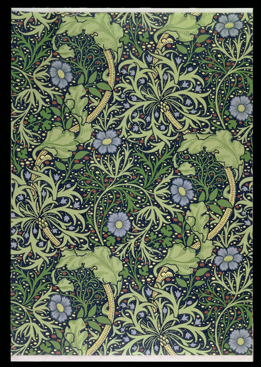 Seaweed Wallpaper Design, impresso por John Henry Dearle (1860-1932), 1901 (papel de parede) de William Morris