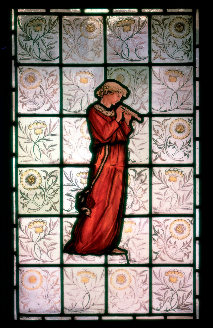Vitral, menestrel. 1882-1884 de William Morris