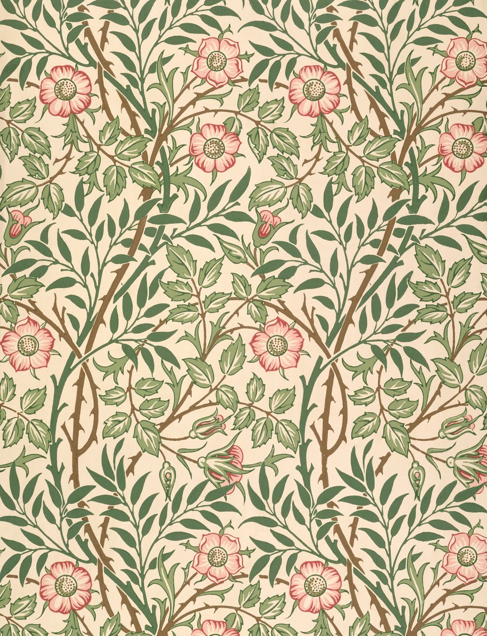 Projeto &39;Sweet Briar&39; para papel de parede, impresso por John Henry Dearle (1860-1932) 1917 de William Morris