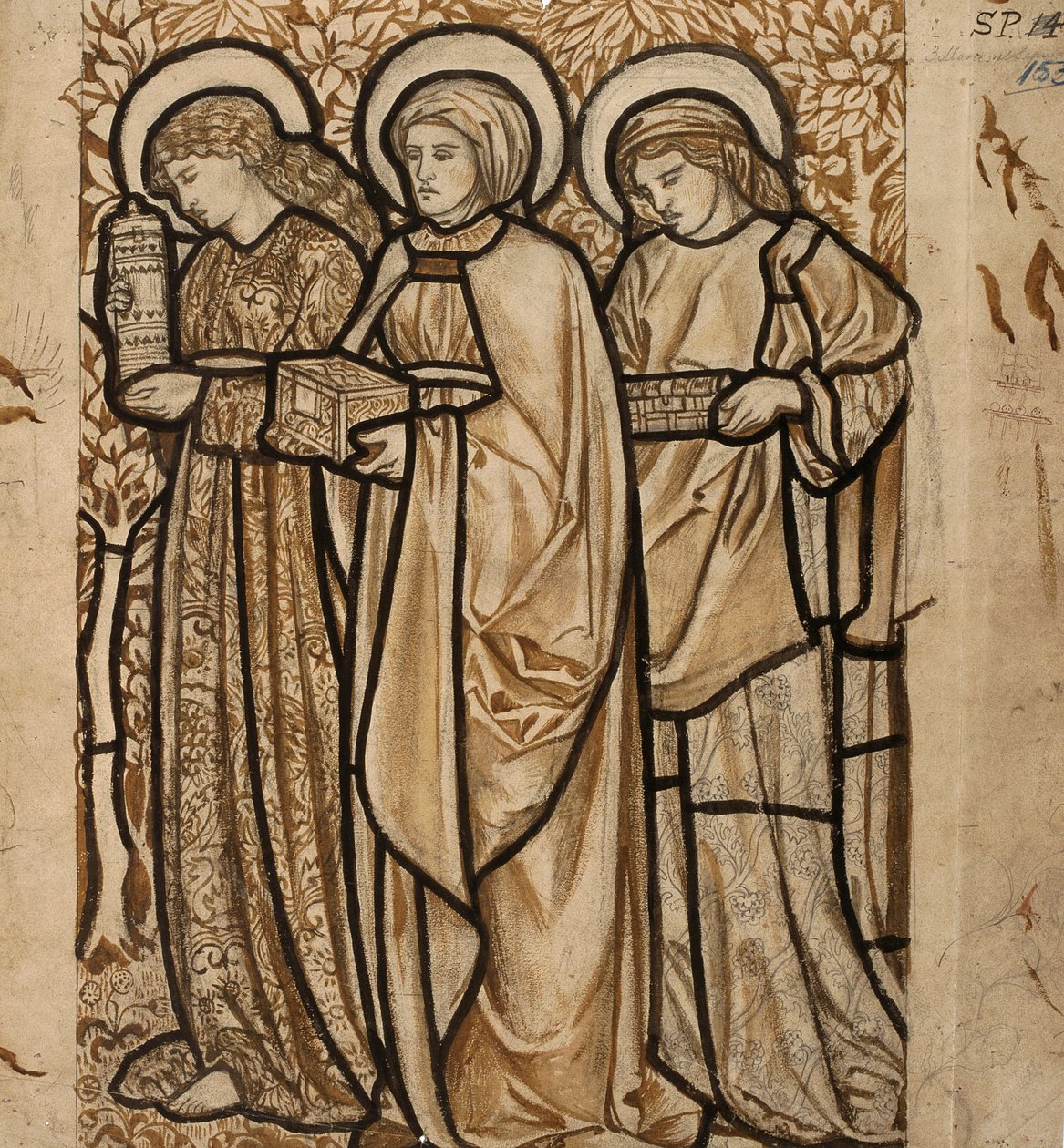 Three Marys at the Sepulchre - Design para vidro manchado