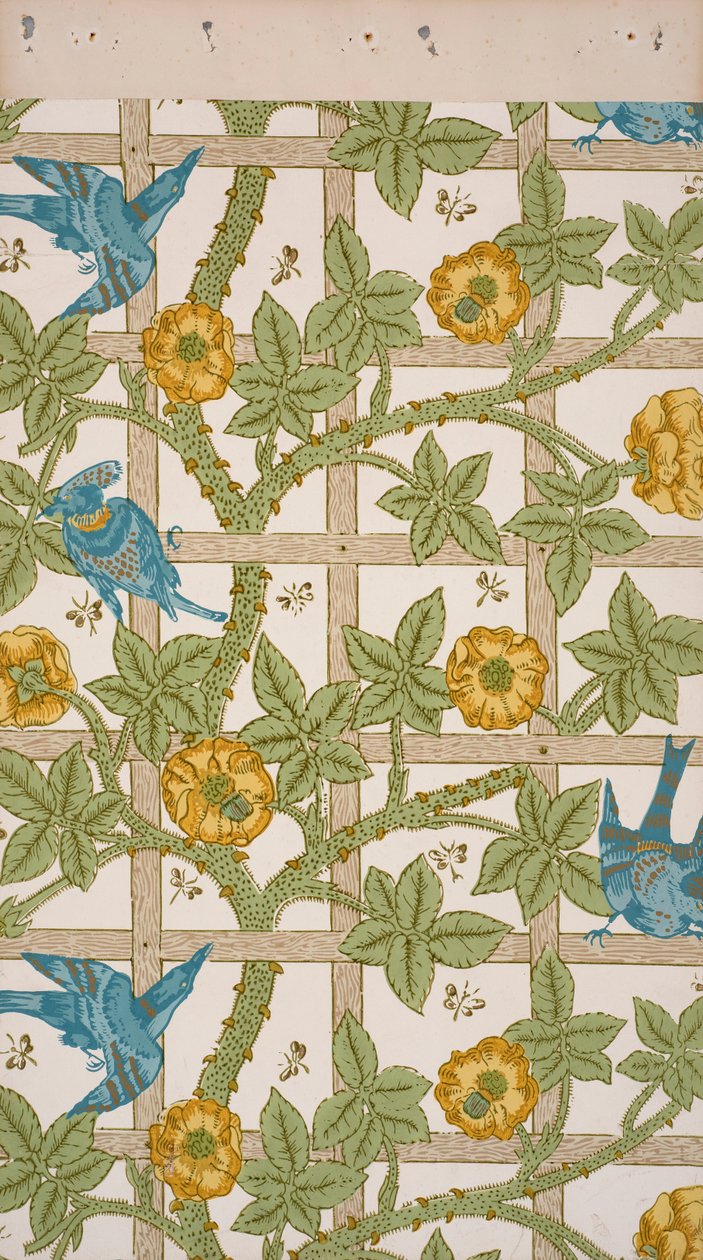 Treliça. Papel de parede, 1862. de William Morris