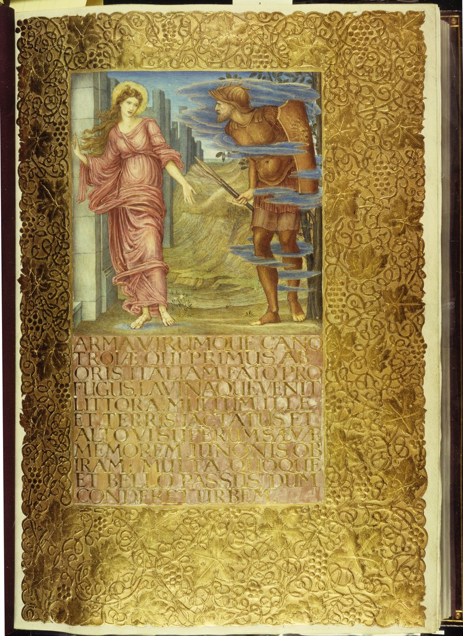 Vênus e Enéias, abertura do Livro I de Virgílio "Eneida" de William Morris