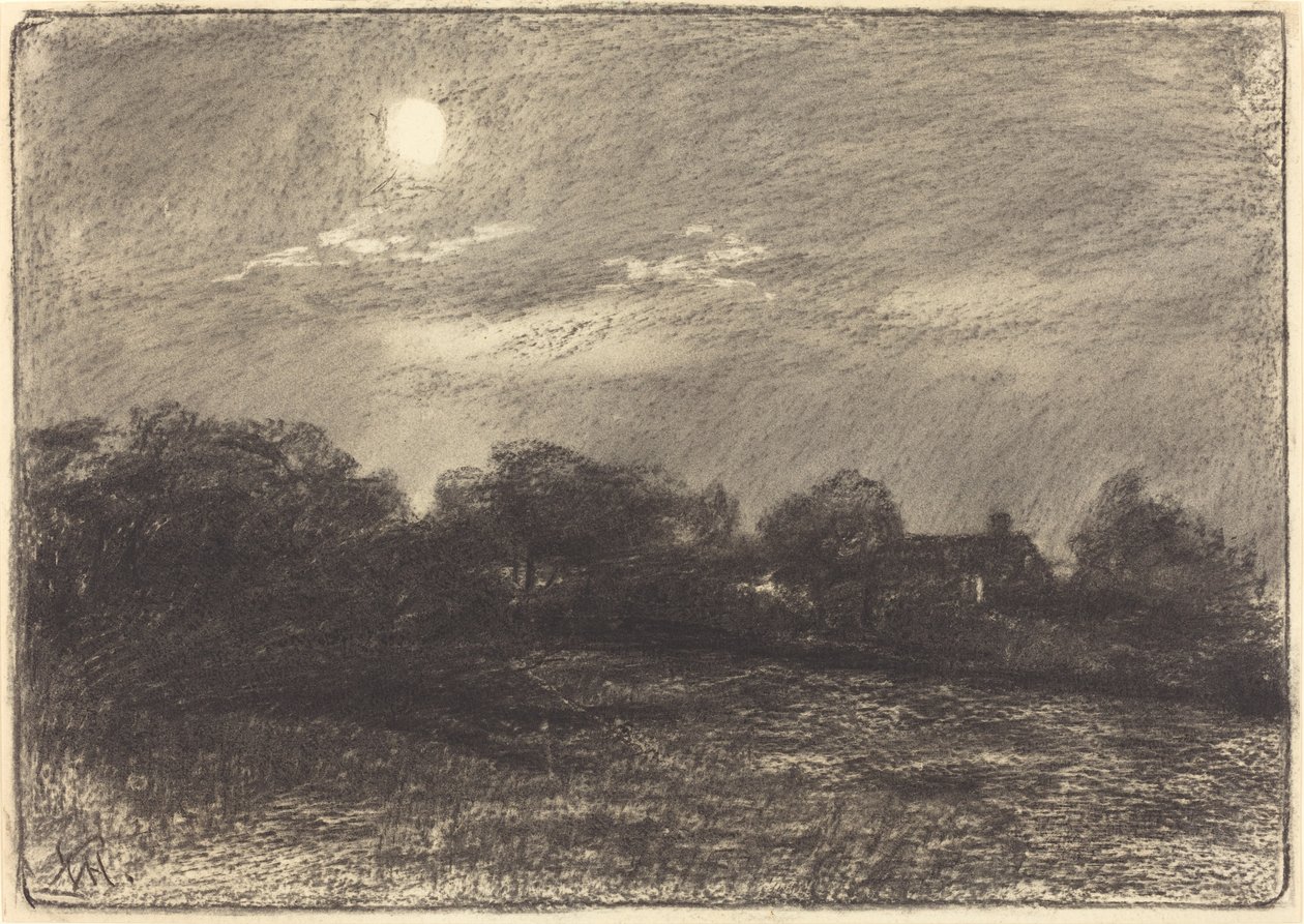 Noite, paisagem de fazenda de William Morris Hunt