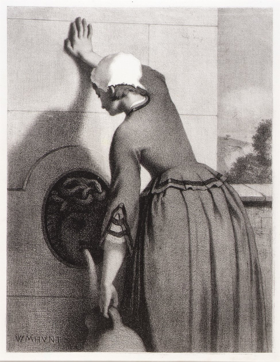 Rapariga na fonte de William Morris Hunt