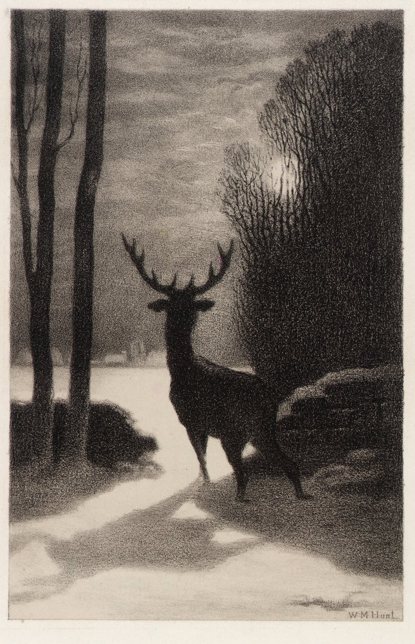 Veado ao luar de William Morris Hunt