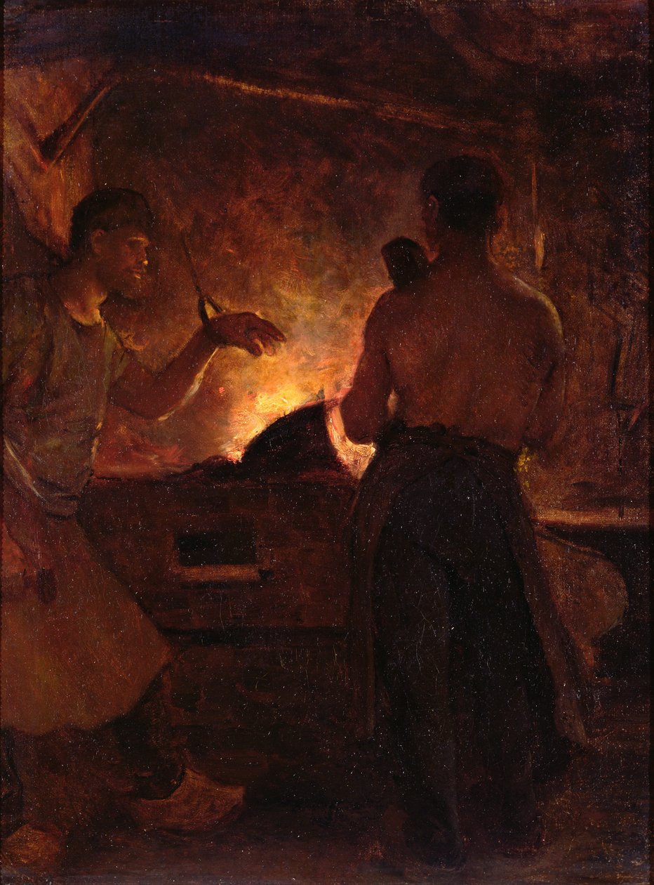 A Forja, c.1855 (óleo sobre tela) de William Morris Hunt