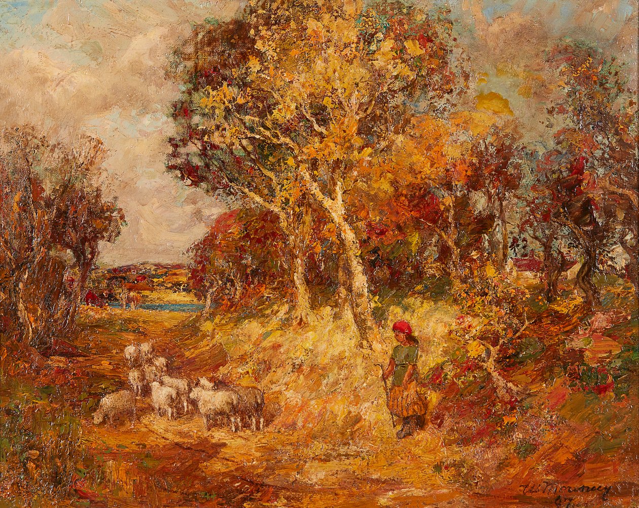 Golden Autumn (óleo sobre tela) de William Mouncey