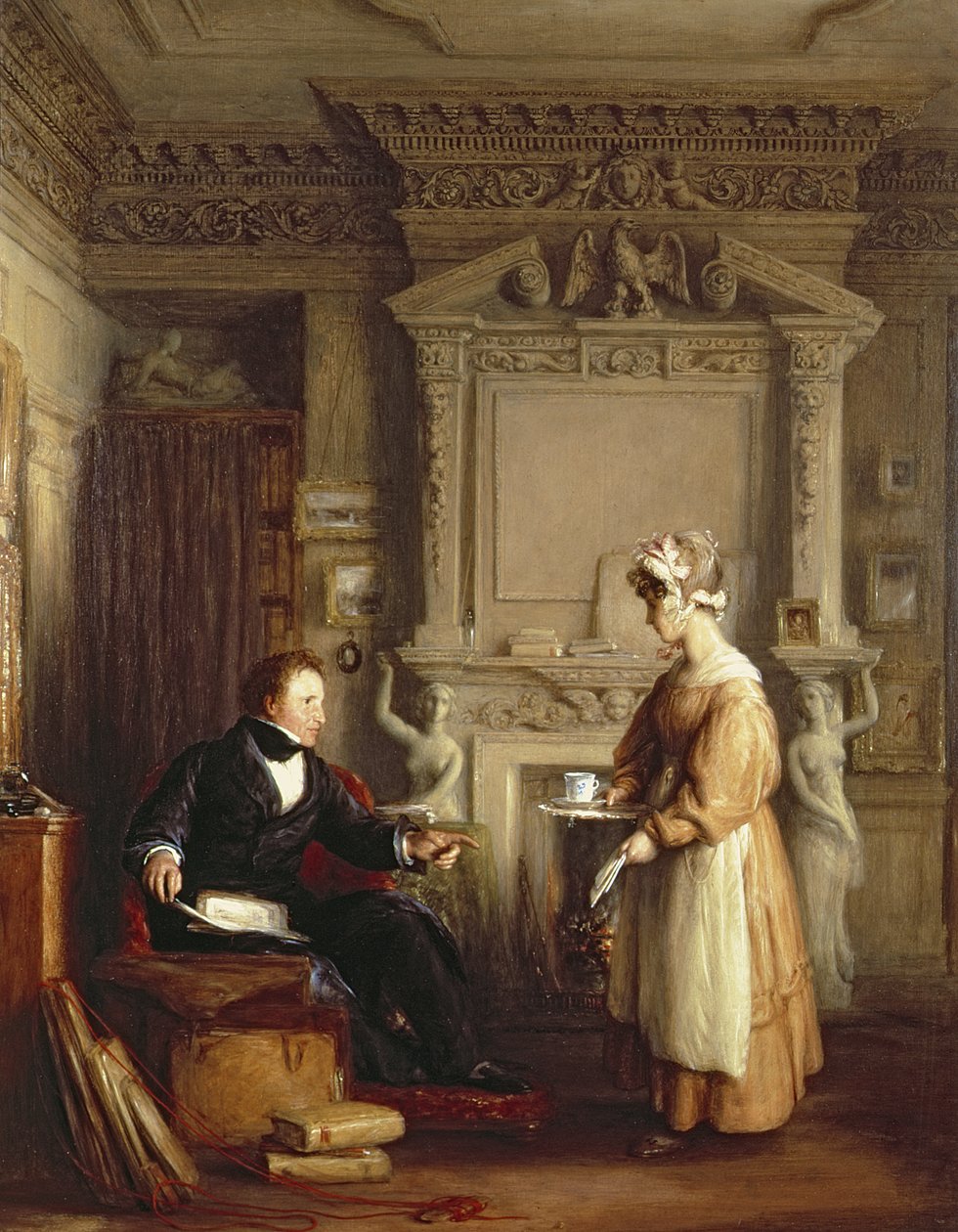 O coleccionador de arte John Sheepschanks e uma empregada doméstica de William Mulready
