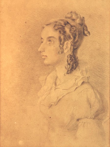 Retrato de uma Senhora (lápis e lápis de cor sobre papel) de William Mulready