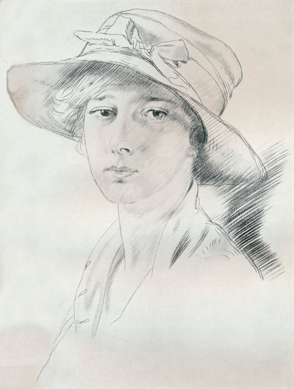 Estudo de retrato a lápis, século XX, 1932 de William Newenham Montague Orpen