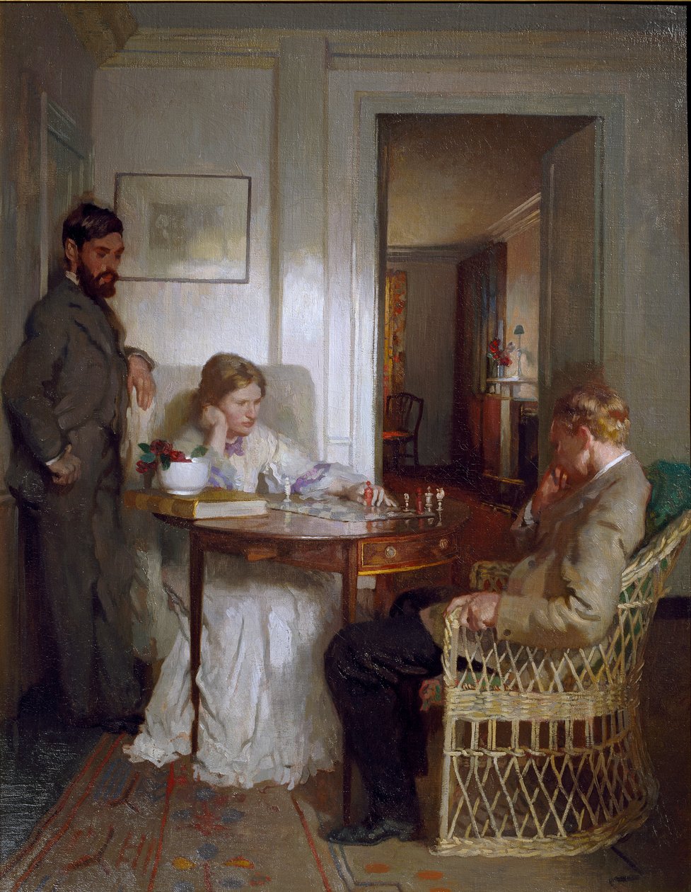 Os Jogadores de Xadrez, pré 1902 de William Newenham Montague Orpen