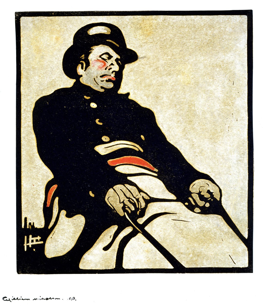 Um motorista de ônibus em Knightsbridge Road de William Nicholson