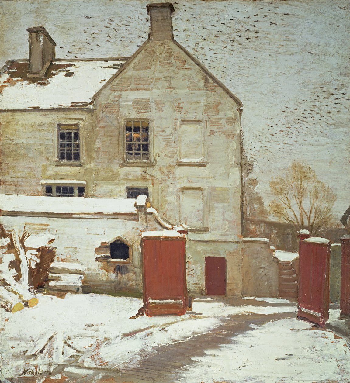 Pátio na neve, Sutton Veny de William Nicholson