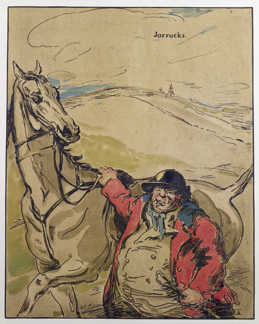Sr. Jorrocks, ilustração de "Personagens de Romance", publicada pela primeira vez em 1900 (cor litho) de William Nicholson