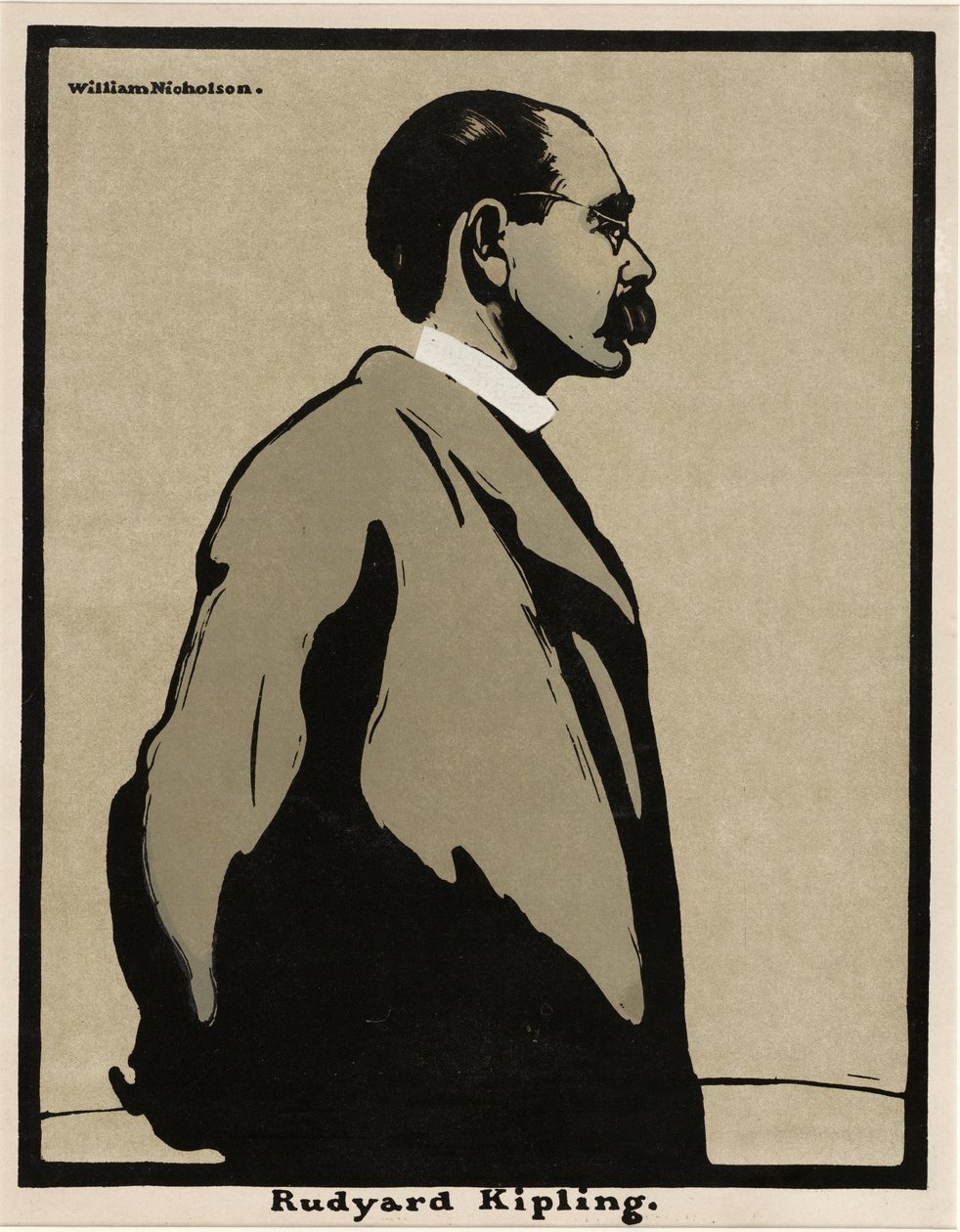 Rudyard Kipling (1865 - 1936), pub. 1899 (litografia a cores) de William Nicholson