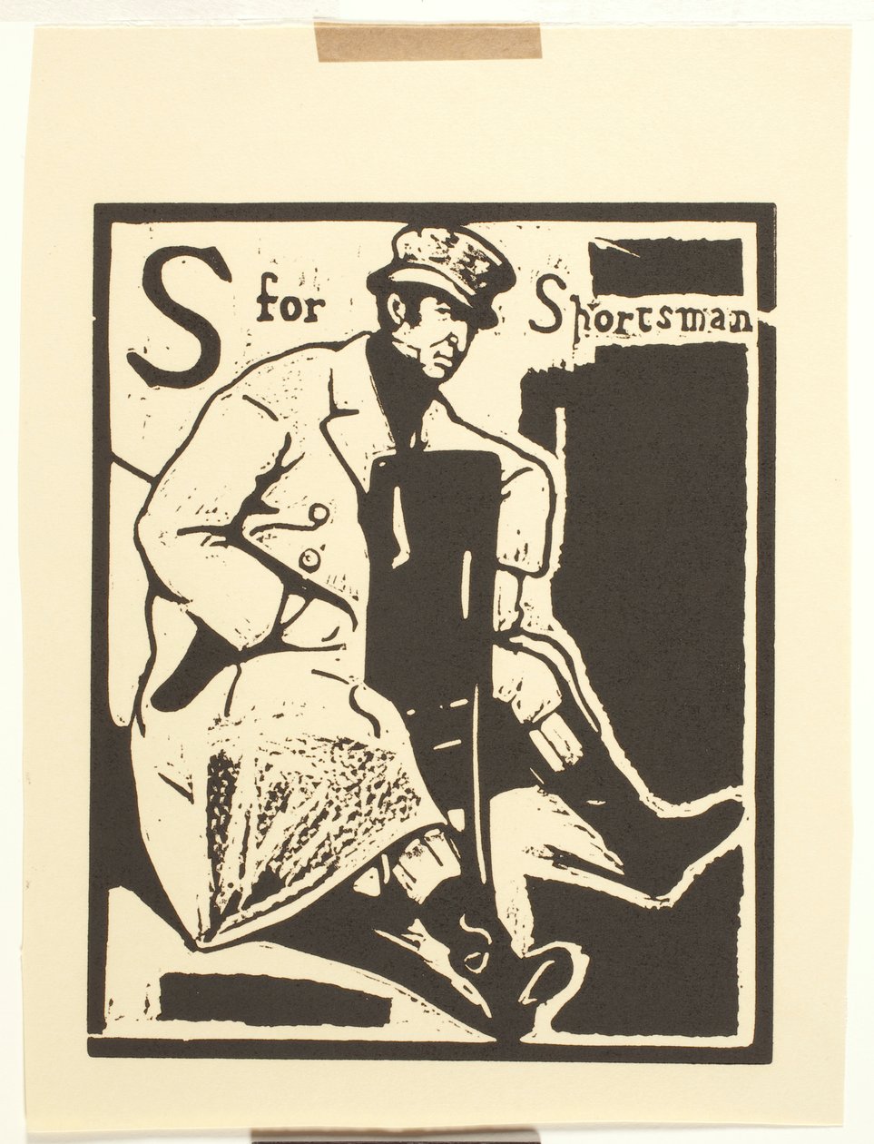 S é para Sportsman (impressão de bloco de madeira em papel) de William Nicholson