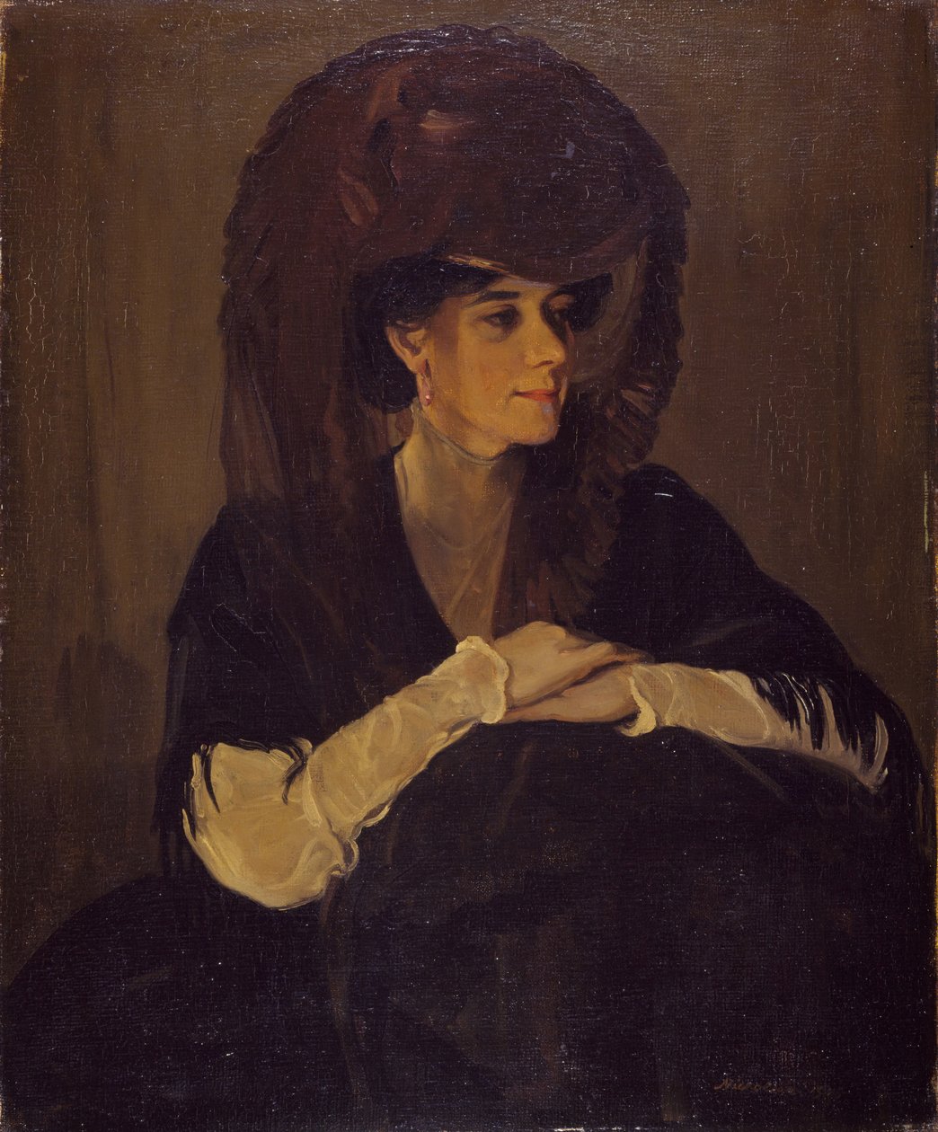 The Brown Veil Portrait Of Mrs. Harrington Mann, 1905. de William Nicholson