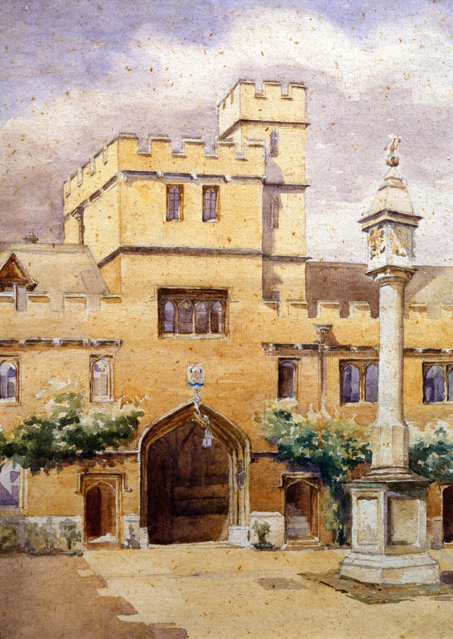 The Front Quad, Corpus Christi College, Oxford (aguarela sobre papel) de William Nicholson