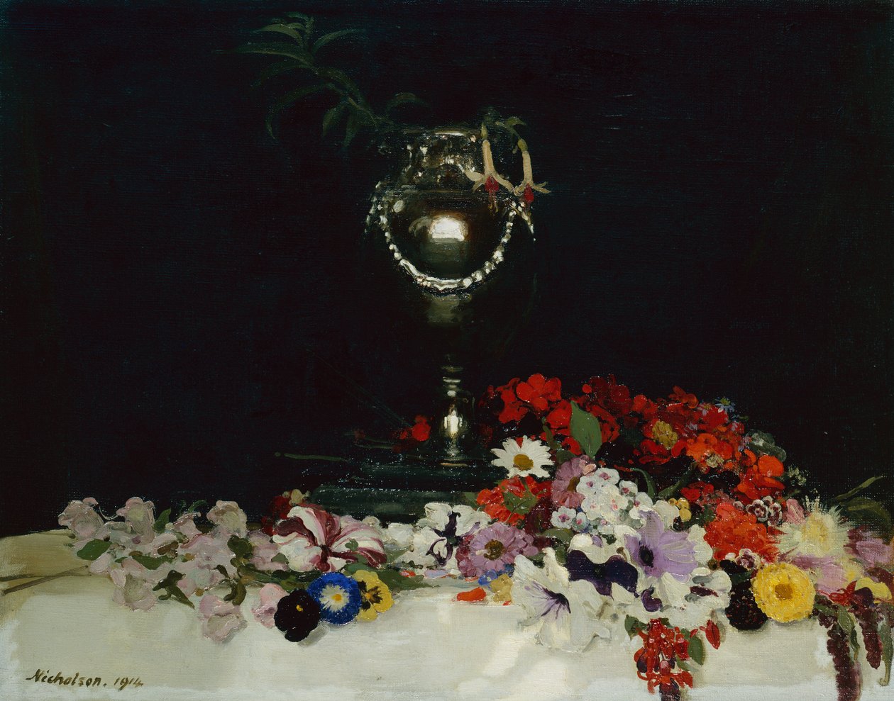 Urna e flores em uma mesa de William Nicholson