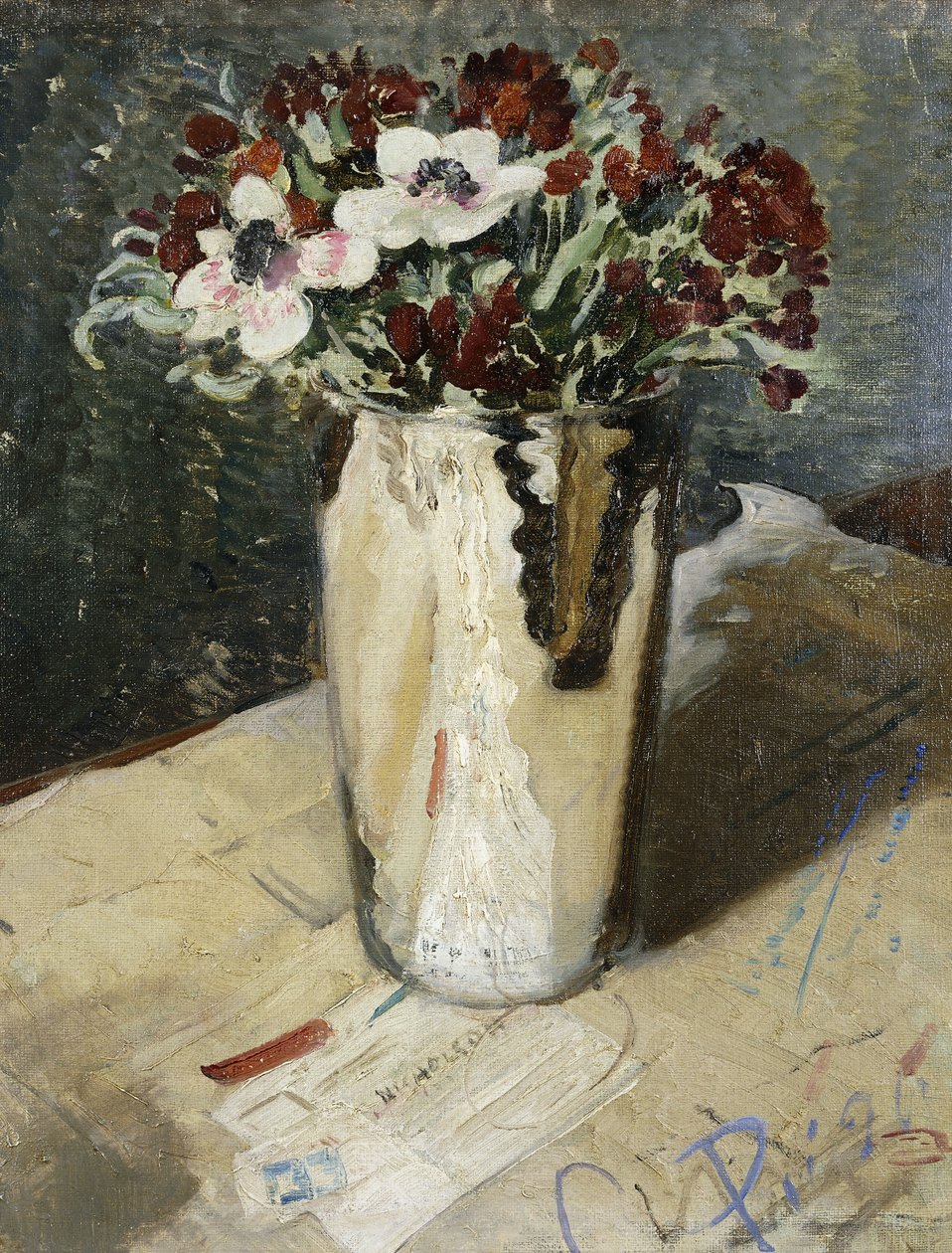 Flores de parede e anémonas de William Nicholson