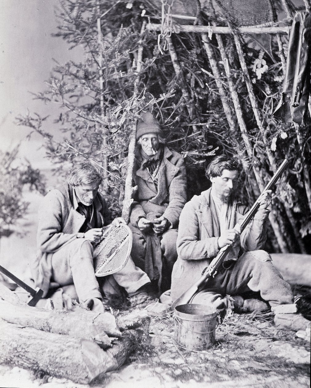 Life of the Trapper in Canada, foto de Nottman, por volta de 1890. de William Notman