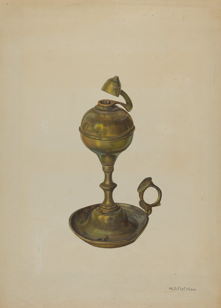 Lâmpada de latão, c. 1939. de William O. Fletcher