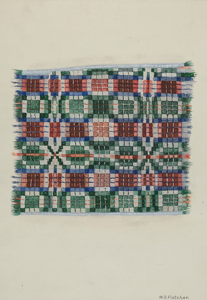 Coverlet de tecido à mão, c. 1937. de William O. Fletcher