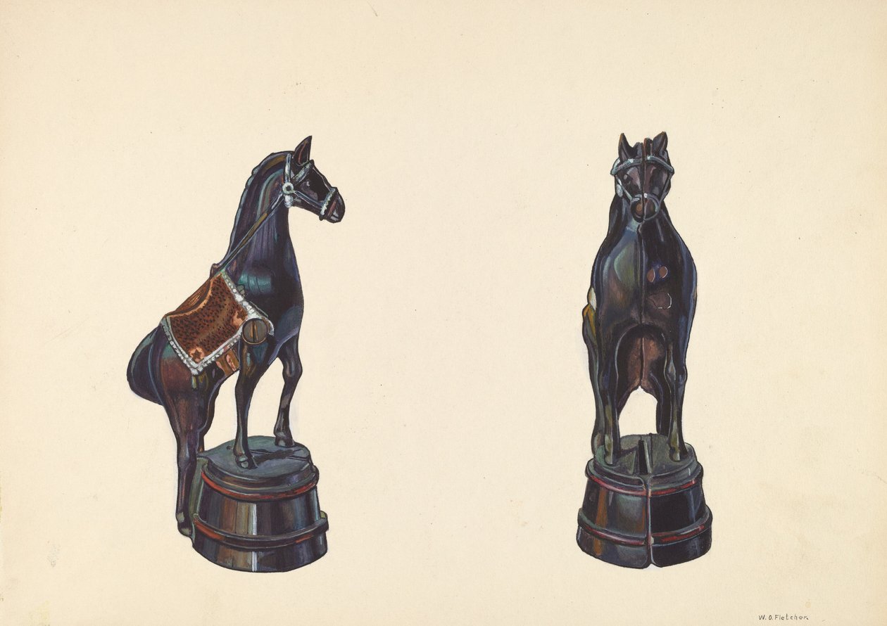 Horse on Barrel Bank, c. 1938. de William O. Fletcher