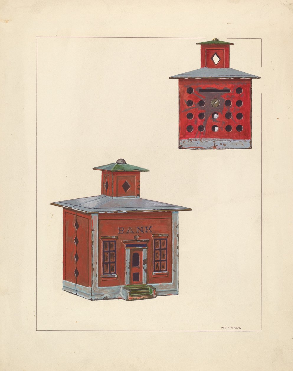 Red School House Bank, c. 1937. de William O. Fletcher