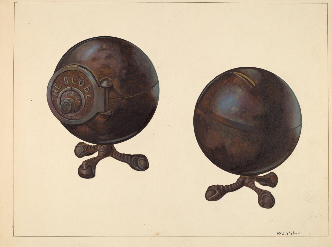 The Globe Coin Bank, c. 1938. de William O. Fletcher