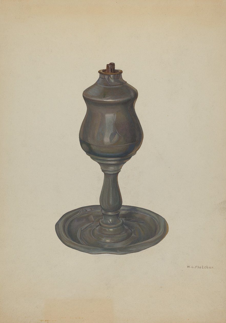 Whale Oil Lamp, c. 1940. de William O. Fletcher