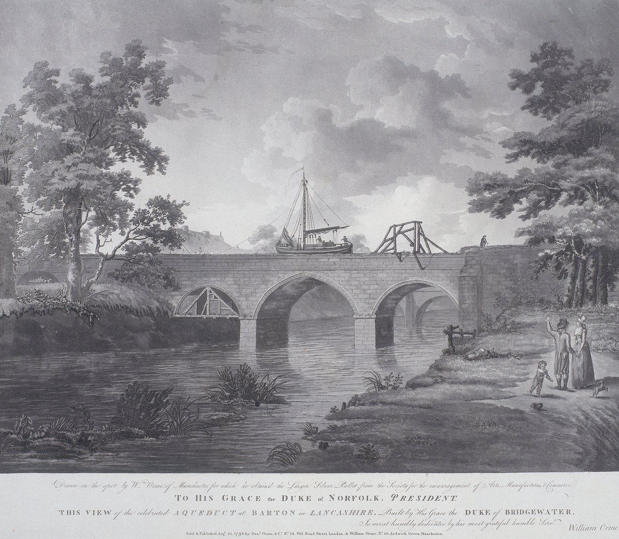O aqueduto em Barton, perto de Manchester, 1793 de William Orme