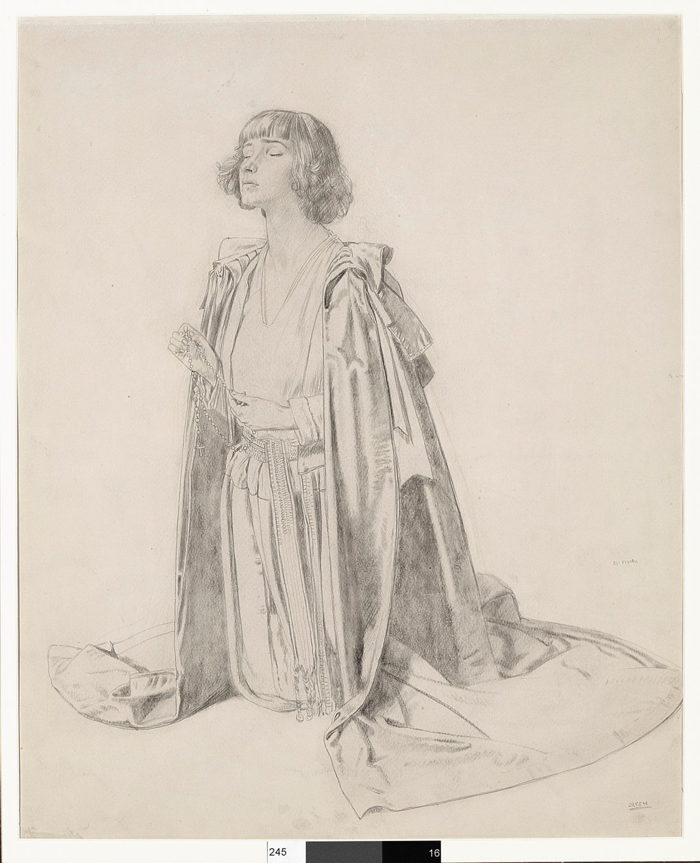 Figura ajoelhada de uma mulher - estudo para &39;The Holy Well&39;, c.1914-15 de William Orpen