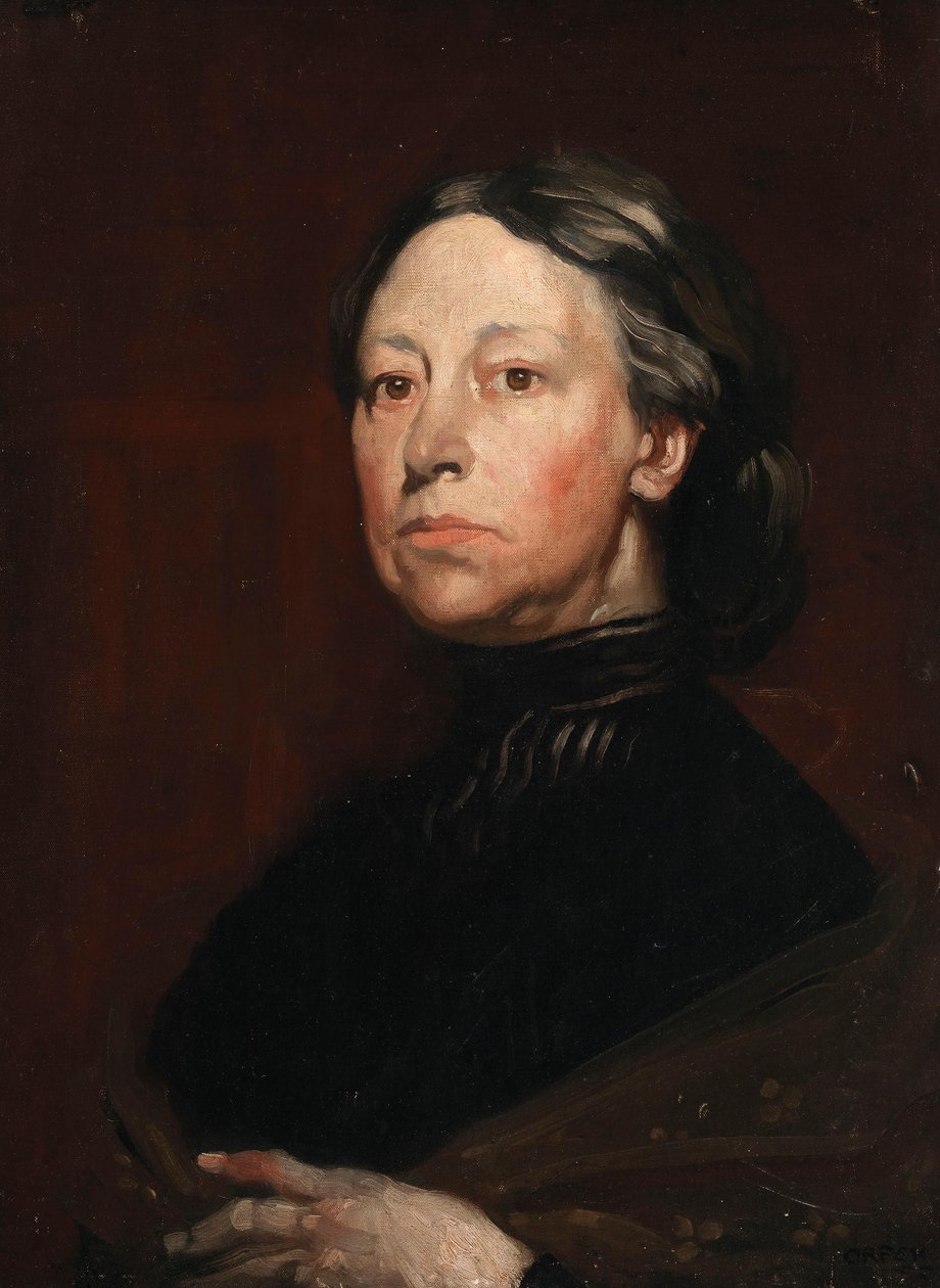 Retrato de Augusta Gregory (1852-1932), dramaturga e folclorista de William Orpen