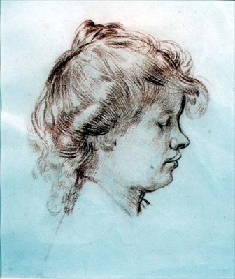 Retrato de Ida Nettleship, esposa de Augustus John (giz vermelho) de William Orpen
