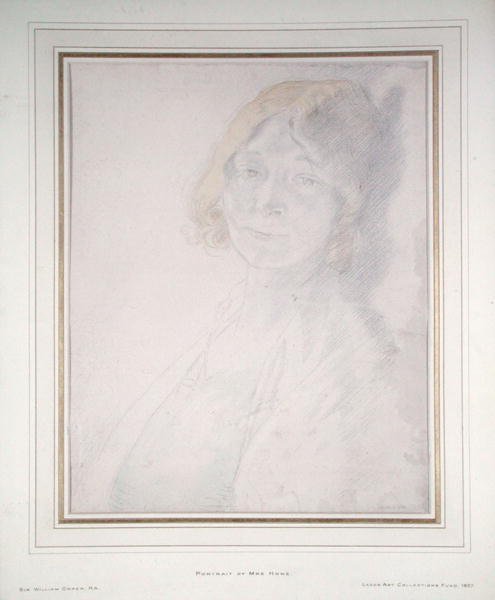 Retrato da Sra. Hone (lápis e aguarela sobre papel) de William Orpen