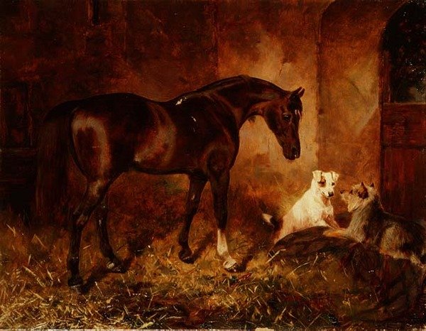 No Estábulo (óleo sobre tela) de William Osborne
