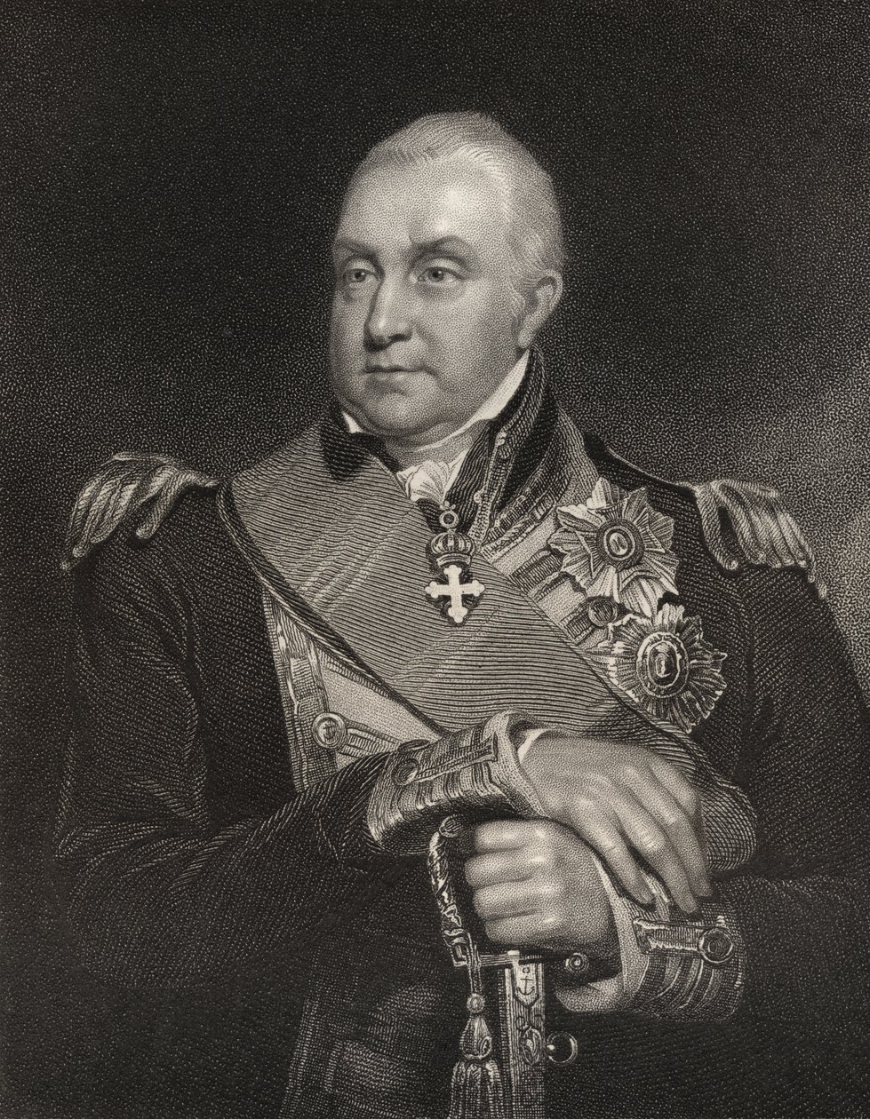Almirante Edward Pellew, gravado por William Holly (1807-71), da National Portrait Gallery, volume III, publicado em 1835 de William Owen