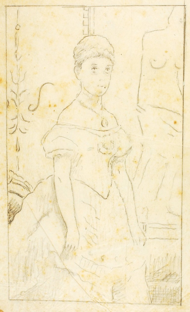 Senhora de vestido de noite com figura de Vénus de Milo de William Page