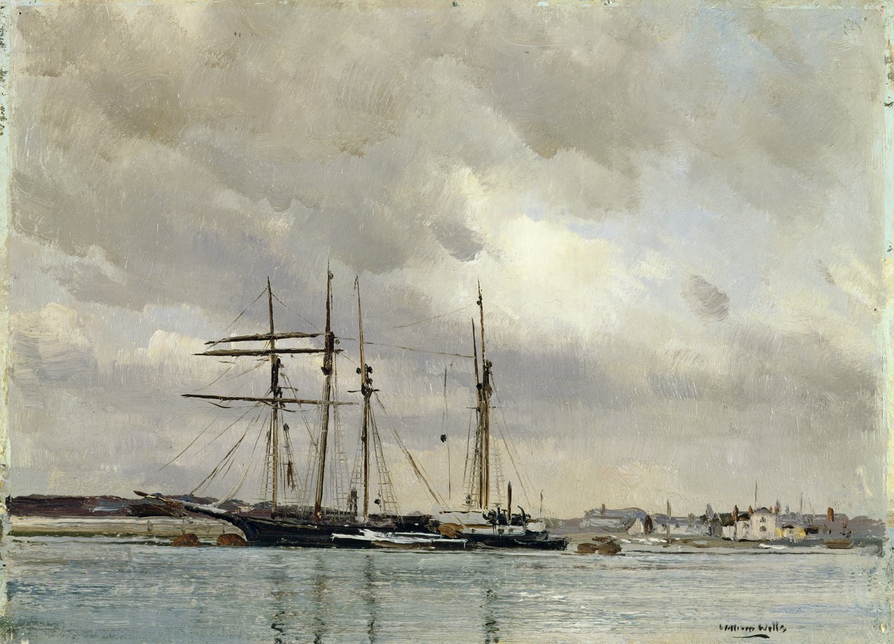 Barcos no porto, carregando China Clay, c.1900 de William Page Atkinson Wells