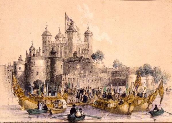 Embarque do Senhor Presidente da Câmara na Torre de Londres (litho) de William Parrott