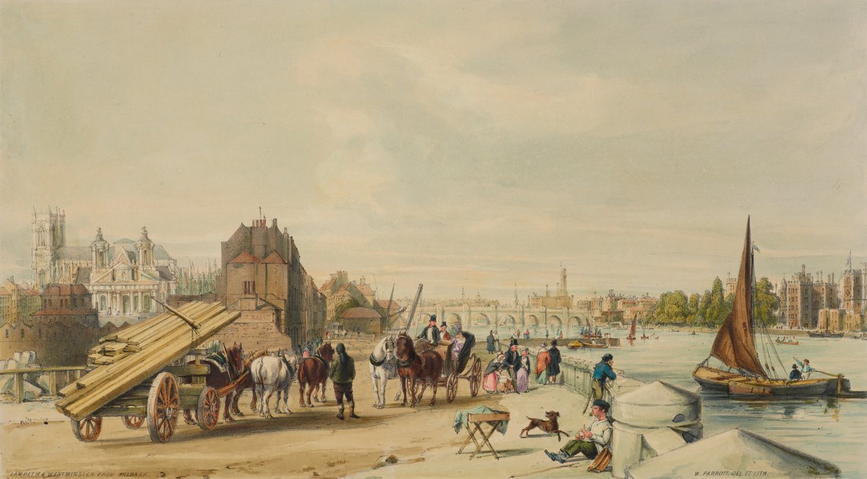 Millbank, Westminster, Londres, 1840. de William Parrott