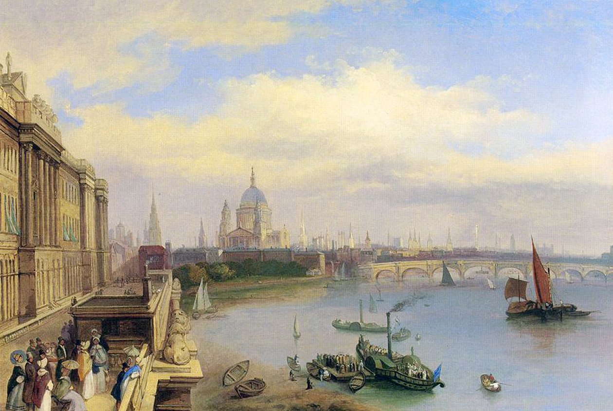 O Tamisa e a Catedral de São Paulo da Somerset House de William Parrott